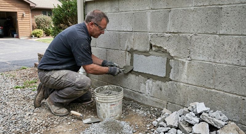 Cinder Block Wall Repair in El Dorado Hills, CA