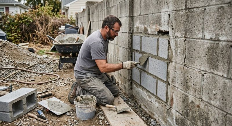 Cinder Block Wall Repair in Garden Valley, CA