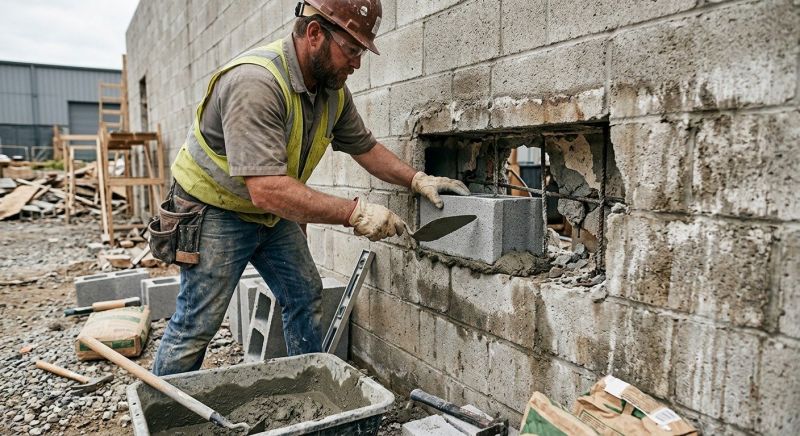 Cinder Block Wall Repair in Orangevale, CA