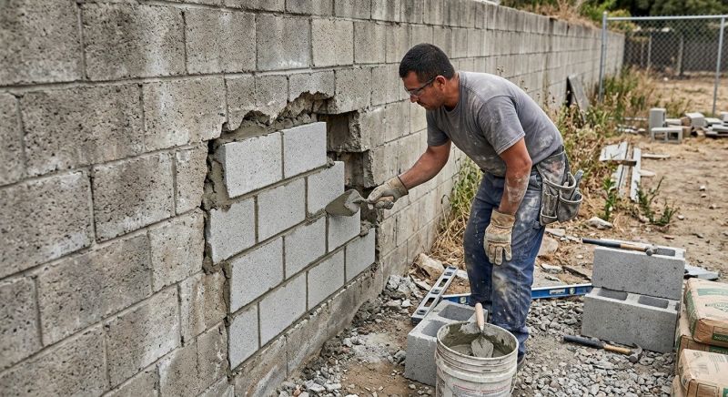 Concrete Block Repair in Granite Bay, CA